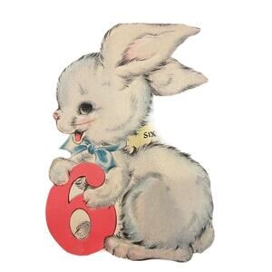 Vintage Hallmark 6th Birthday Card Hall Brothers circa 1946